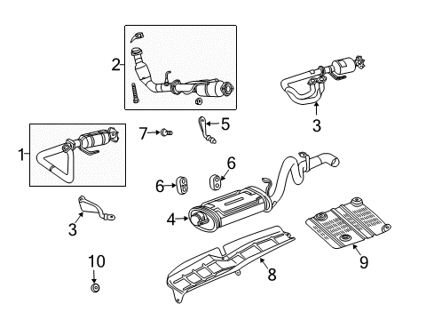2001 Jeep Wrangler Exhaust Components MUFFLER-Exhaust Diagram for 52059626AA