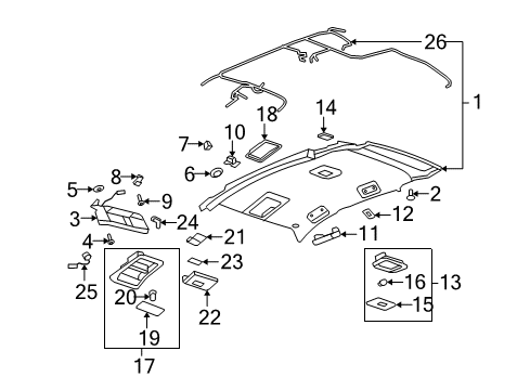 2009 Saturn Vue Interior Trim - Roof Reading Lamp Assembly Diagram for 96673794