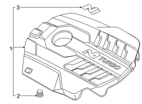 2021 Hyundai Veloster N Engine Appearance Cover Engine Cover Assembly Diagram for 29240-2GTB0