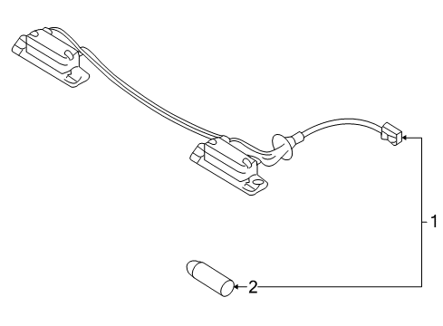 2012 Hyundai Tucson Bulbs Lamp Assembly-License Plate Diagram for 92501-2S000