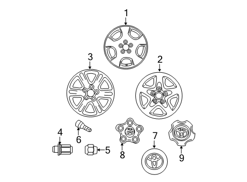 2006 Toyota Highlander Wheels, Covers & Trim Wheel Diagram for 42611-48280