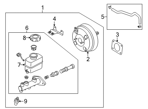 2008 Kia Amanti Dash Panel Components Cylinder Assembly-Brake Diagram for 585103F200