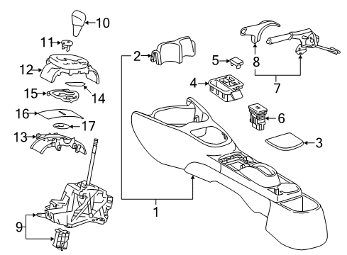 2014 Toyota Yaris Parking Brake Switch Bezel Diagram for 58917-0D100-C0