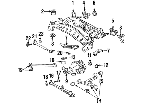 1997 Toyota Supra Rear Shocks & Suspension Components, Stabilizer Bar & Components Knuckle Diagram for 42305-14020