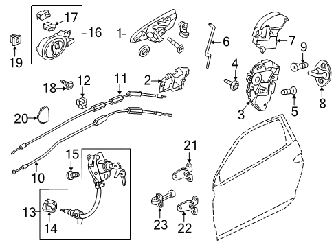 2014 Honda CR-Z Door & Components Switch Assembly, Power Window Master Diagram for 35750-SZT-G21
