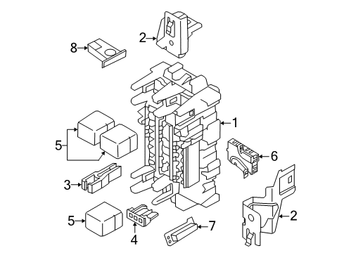 2015 Nissan Leaf Electrical Components Body Control Module Assembly Diagram for 284B1-3NF0A