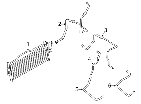 2019 Nissan Titan XD Trans Oil Cooler Hose-Oil Cooler, Auto Transmission Diagram for 21633-EZ30A