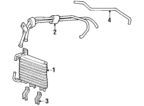 1990 Hyundai Sonata Oil Cooler Tube Assembly-Oil Cooler Diagram for 25472-33700