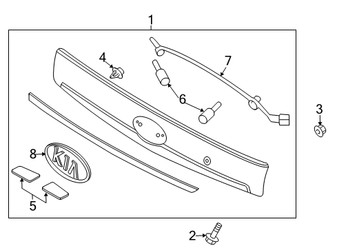 2014 Kia Sedona Bulbs Lamp Assembly-License Diagram for 925014D510