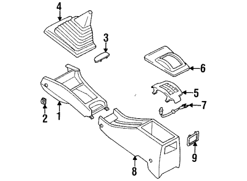 1996 Nissan 200SX Center Console Boot-Console Diagram for 96935-0M700