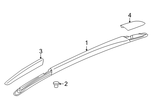 2010 Buick Enclave Luggage Carrier Cover-Luggage Carrier Side Rail Rear Support *Chrome Diagram for 84064620