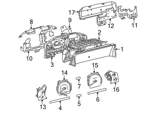 1998 Toyota Land Cruiser Instrument Gauges Speedometer Head Diagram for 83220-60460