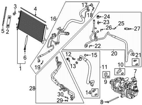 2021 Ford F-150 Air Conditioner Condenser Side Seal Diagram for FL3Z-19E572-A