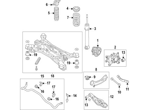 2021 Kia Seltos Rear Suspension, Lower Control Arm, Upper Control Arm, Stabilizer Bar, Suspension Components Carrier Assembly-Rear Ax Diagram for 52711Q5600