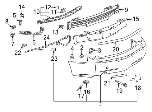 2011 Cadillac CTS Rear Bumper Harness Diagram for 20928039