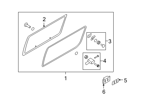 2009 Ford E-350 Super Duty Side Panel - Glass & Hardware Glass Assembly Diagram for 6C2Z-15297A27-BA