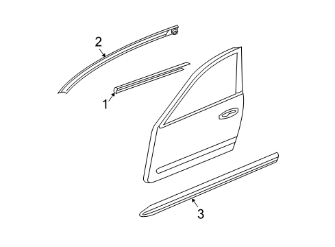 2005 Infiniti G35 Exterior Trim - Front Door Moulding-Front Door, RH Diagram for 80872-AL510