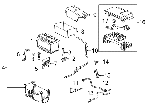 2015 Buick Regal Battery Battery Cover Diagram for 22961810