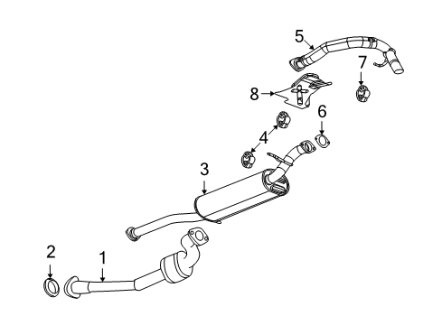 2009 Hummer H3T Exhaust Components Converter & Pipe Seal Diagram for 15105884