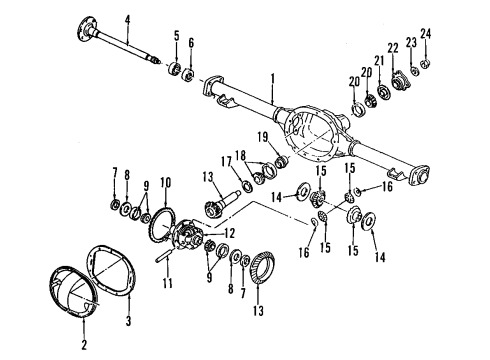 1992 Isuzu Rodeo Distributor Oil Seal, RR. Axle Diagram for 8-26029-137-0