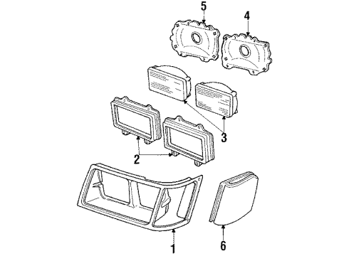 1984 Mercury Marquis Headlamps Sealed Beam Diagram for D2ZZ-13007-A