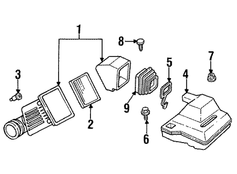 1994 Oldsmobile Silhouette Filters Duct-Intermediate Air Intake Diagram for 24500357