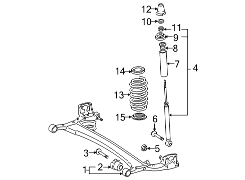 2008 Toyota Yaris Rear Suspension Shock Diagram for 48530-80324