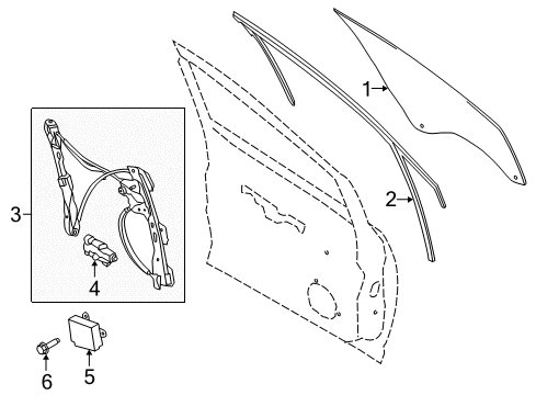 2014 Ford C-Max Front Door Window Channel Diagram for AM5Z-5821596-B