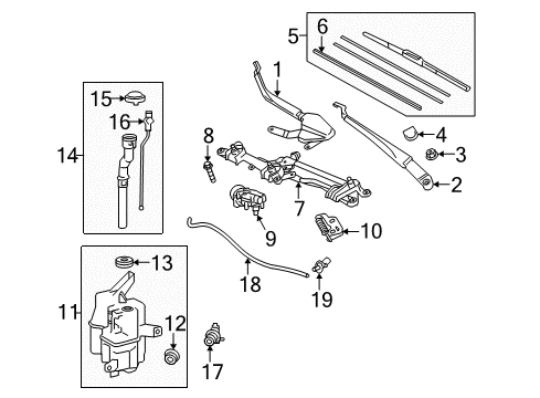 2011 Toyota Prius Wiper & Washer Components Front Transmission Diagram for 85150-47140