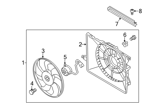 2013 Kia Sorento Cooling System, Radiator, Water Pump, Cooling Fan Blower Assembly Diagram for 25380-1U201