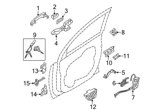 2015 Kia Sorento Front Door Motor Assembly-Front Power Window Diagram for 824601U000