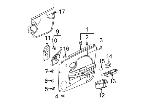 2003 Saturn Ion Front Door Window Switch Diagram for 22664398