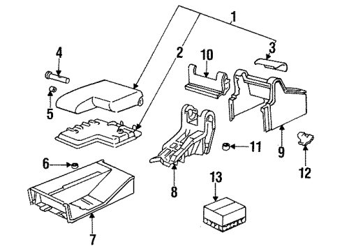 1999 BMW 328is Armrest Console Carrier Diagram for 51168132485