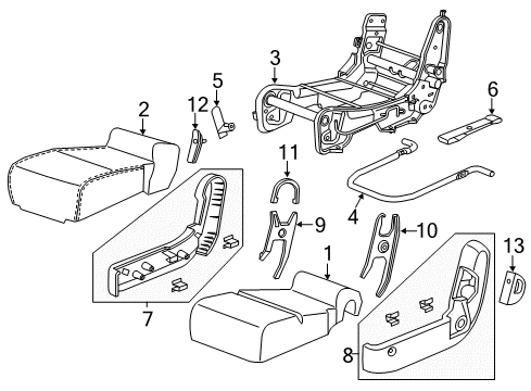 2013 Honda Odyssey Second Row Seats Pad, Center Seat Cushion Diagram for 81932-TK8-A21