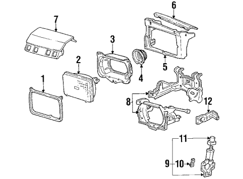 1989 Honda Accord Headlamps Switch Assembly, Retractable Headlight Diagram for 35835-SE0-003
