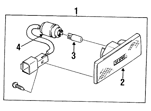 1997 Nissan Altima Bulbs Lamp Assembly-Side Marker, R Diagram for 26180-1E400