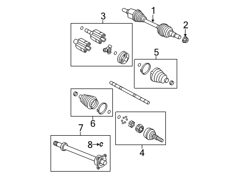 2015 GMC Acadia Axle Shaft & Joints - Front Axle Assembly Diagram for 25849949