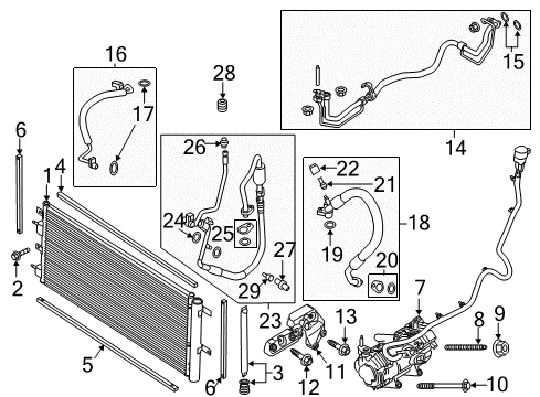 2015 Ford Fusion A/C Condenser, Compressor & Lines Mount Bracket Diagram for DS7Z-10A313-C