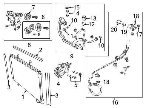 2014 Chevrolet SS A/C Condenser, Compressor & Lines Pressure Sensor O-Ring Diagram for 92256737