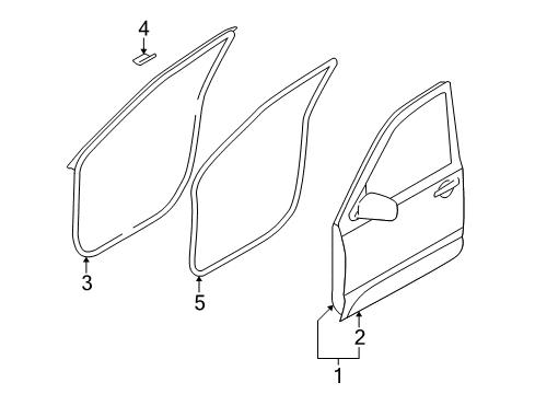 2009 Kia Borrego Front Door WEATHERSTRIP-Front Door Body Side Diagram for 821102J000WK