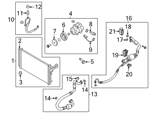 2020 Kia Stinger Air Conditioner Compressor Assembly Diagram for 97701J5160