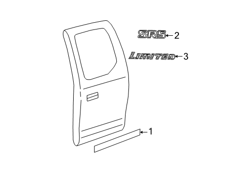 2003 Toyota Tundra Exterior Trim - Rear Door Side Molding Diagram for 75741-0C050