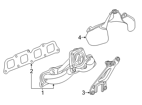 2017 Chevrolet Malibu Exhaust Manifold Exhaust Manifold Diagram for 12651064
