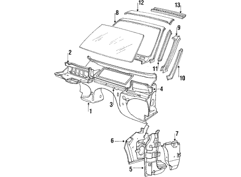 1987 BMW 325i Cowl Moulding Left Diagram for 51131932807