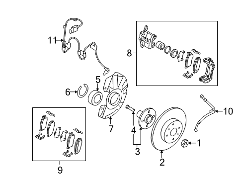2011 Hyundai Accent Brake Components Sensor Assembly-Abs Front Wheel , R Diagram for 95671-1E100