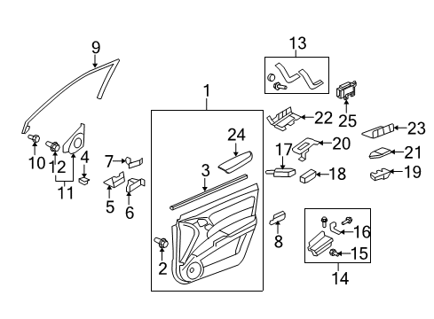 2008 Acura RDX Front Door Clip, Headrest Cover Diagram for 90146-SR3-000