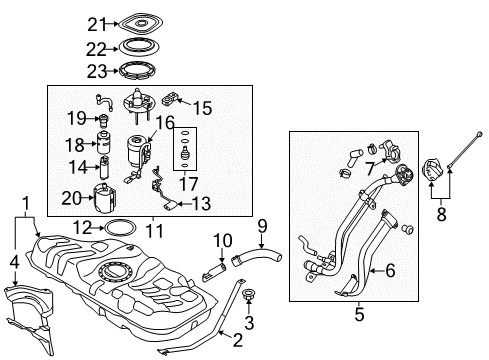 2018 Kia Forte Fuel Supply Hose-Fuel Filler Diagram for 31036A7600