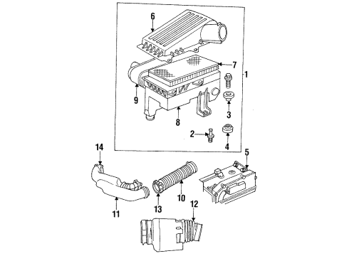 1996 Chrysler LHS Air Intake Element-Air Cleaner Diagram for 4573031