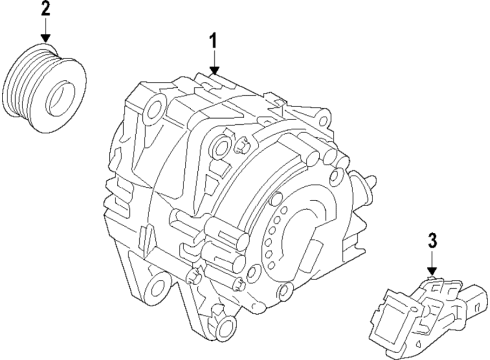 2019 Kia Stinger Alternator Pulley-Generator Diagram for 373212F200