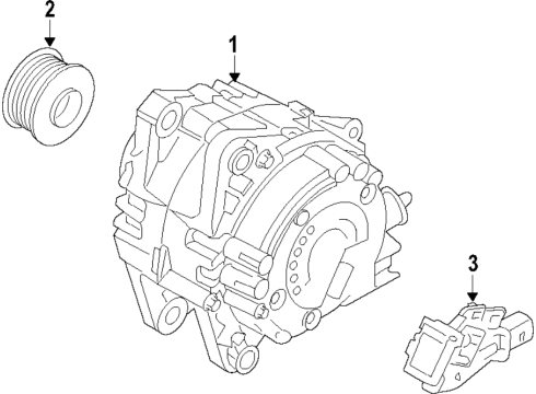 2019 Kia Stinger Alternator Regulator Assembly-GENER Diagram for 373703L001